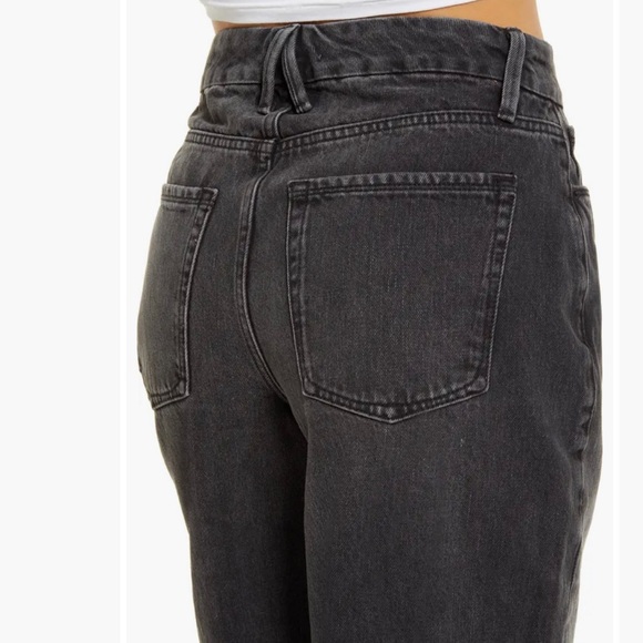 Good American 90s Trouser Jeans 25 Washed Black High Rise Vintage Retro Baggy - Picture 3 of 15